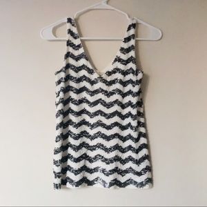 J Crew chevron sequin tank